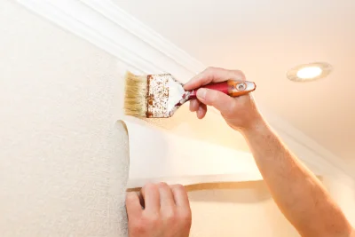 Pose de papier peint à Vichères — revêtements muraux et toiles de verre